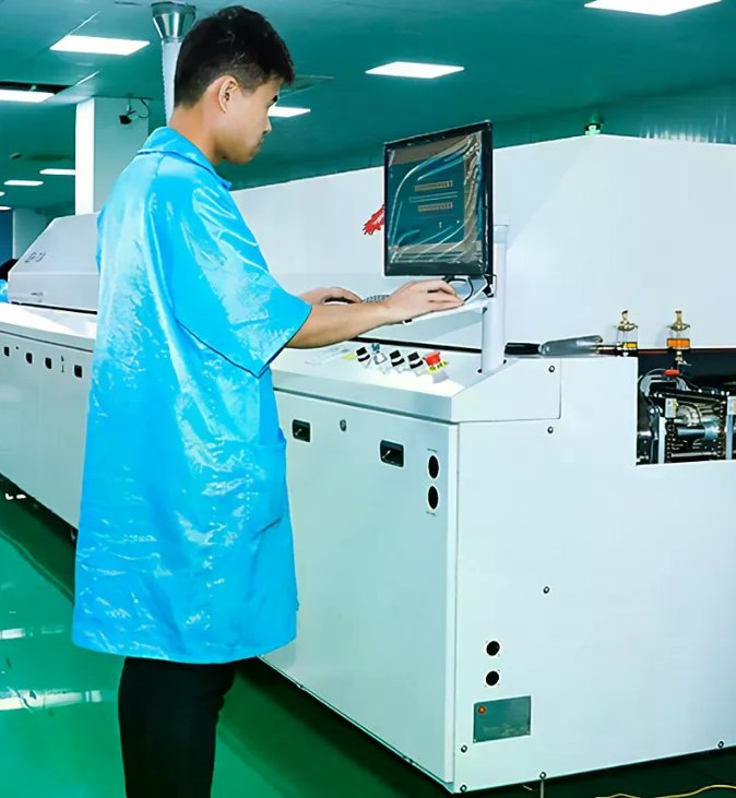 Operator working at the Weihai Yingtong electronics production facility